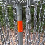 disc golf basket close up