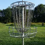 disc golf basket summer